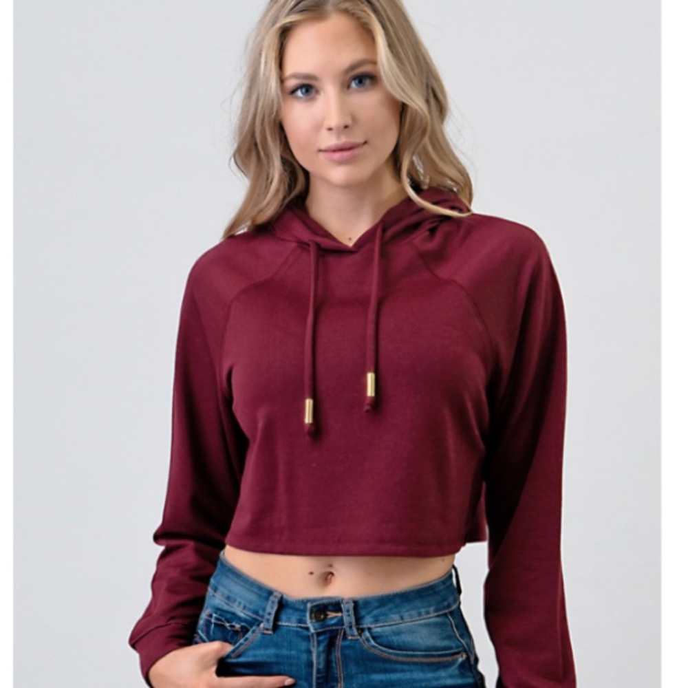 Maroon crop hoodie